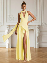 A-Line/Princess Drop Waist Prom Dresses with Scarf Women Formal Gowns