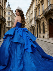 A-Line/Princess Glitter Floor Length Ball Gowns Quinceanera Dress for 15th Birthday