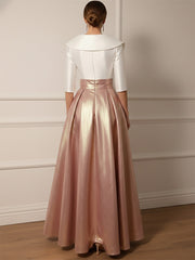 A Line V-Neck Shawl Collar Half Sleeve Long Mother of the Bride Dresses