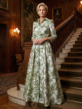 3/4 Sleeve Jacquard A Line Mother of the Bride Dresses