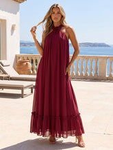 A-Line/Princess Halter Chiffon Maxi Formal Dresses with Pleats