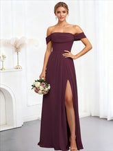 A-Line/Princess Off Shoulder Chiffon Floor-Length Bridesmaid Dresses