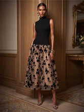A-Line/Princess High Neck Lace Tea-Length Cocktail Dresses with Pleats