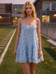 3D Flower Appliques A-Line/Princess Strapless Short Homecoming Dresses with Pearls