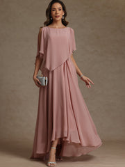 A-Line/Princess Asymmetrical Ankle-Length Mother of the Bride Dresses with Pockets