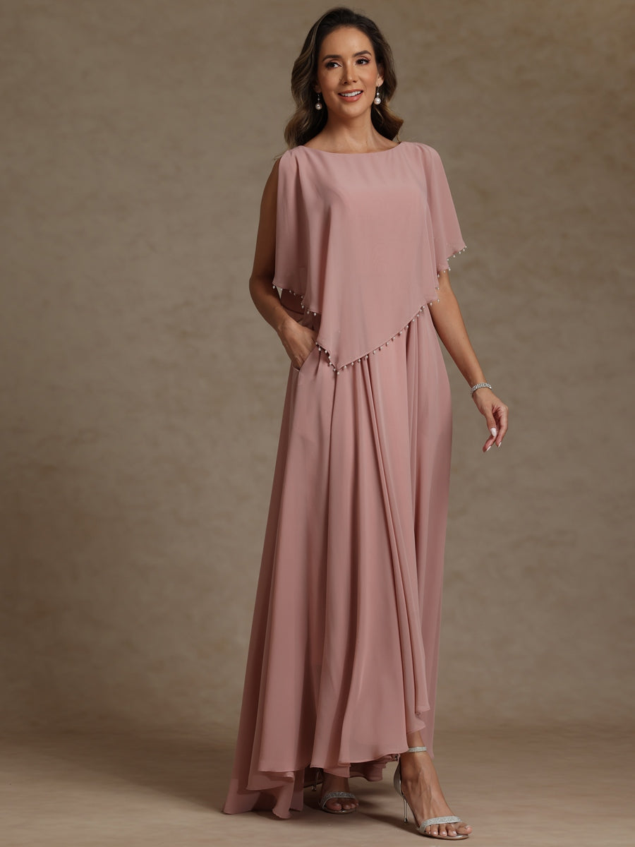 A-Line/Princess Asymmetrical Ankle-Length Mother of the Bride Dresses with Pockets