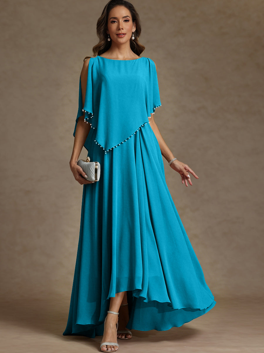 A-Line/Princess Asymmetrical Ankle-Length Mother of the Bride Dresses with Pockets