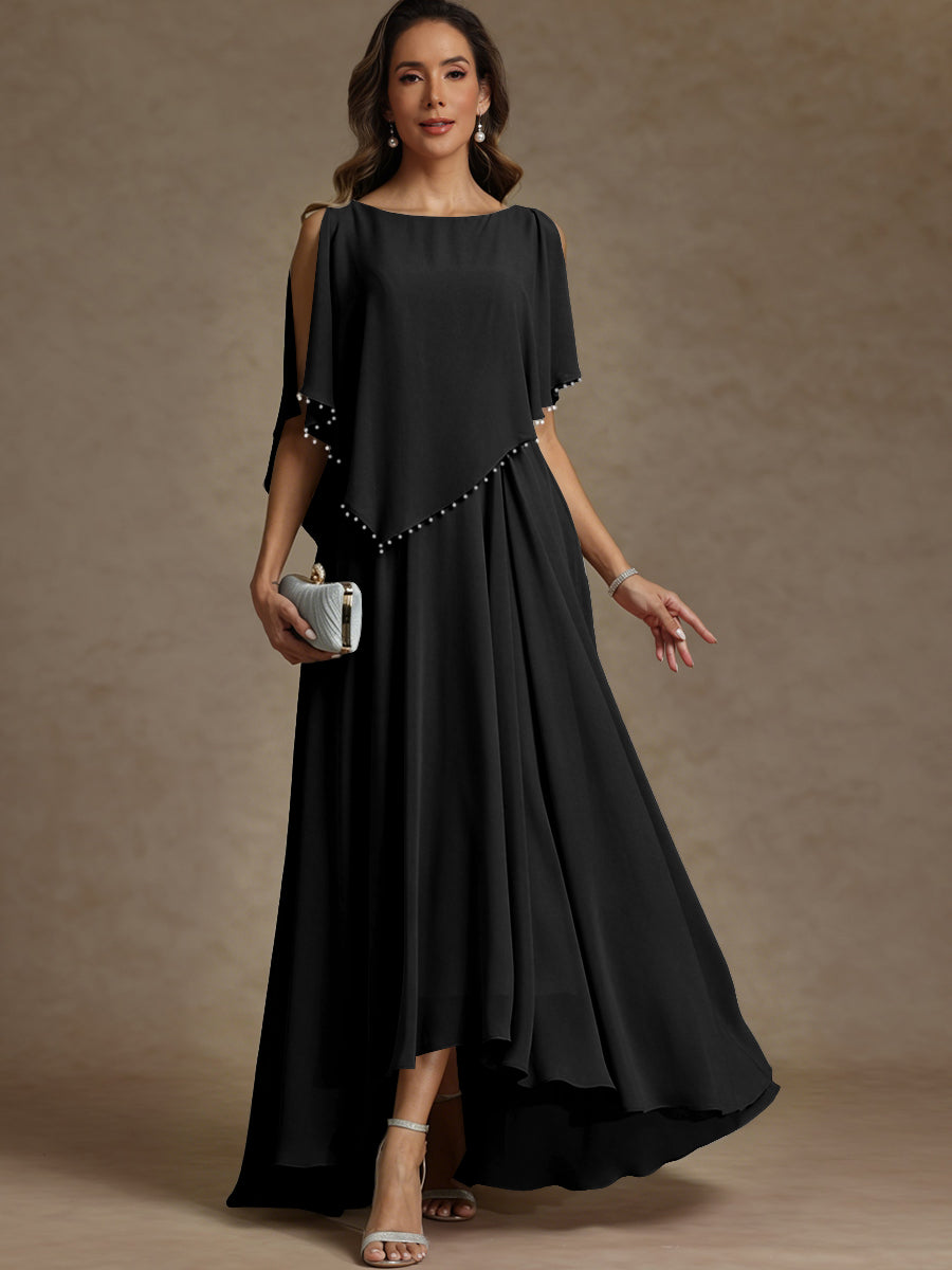 A-Line/Princess Asymmetrical Ankle-Length Mother of the Bride Dresses with Pockets
