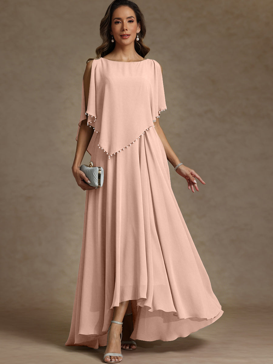 A-Line/Princess Asymmetrical Ankle-Length Mother of the Bride Dresses with Pockets