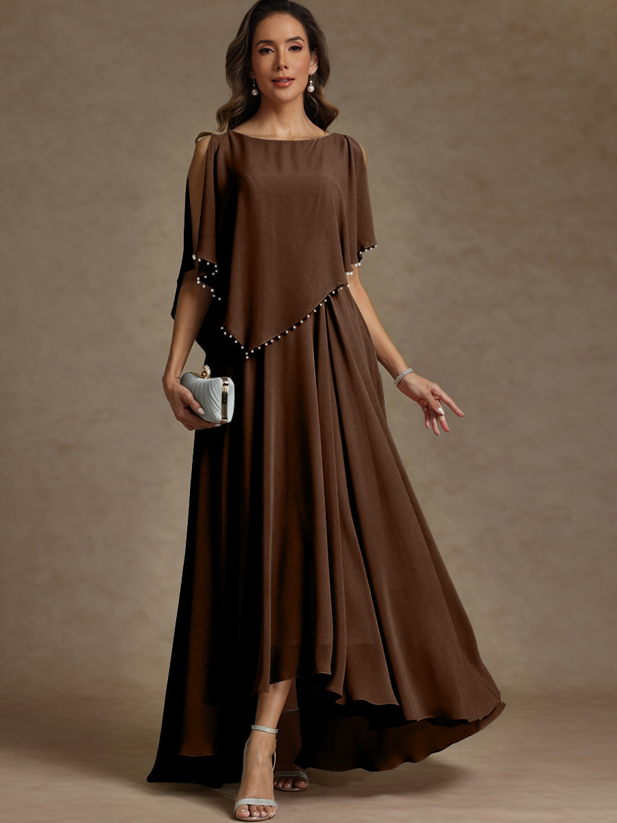 A-Line/Princess Asymmetrical Ankle-Length Mother of the Bride Dresses with Pockets