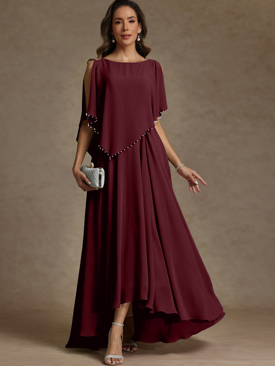 A-Line/Princess Asymmetrical Ankle-Length Mother of the Bride Dresses with Pockets