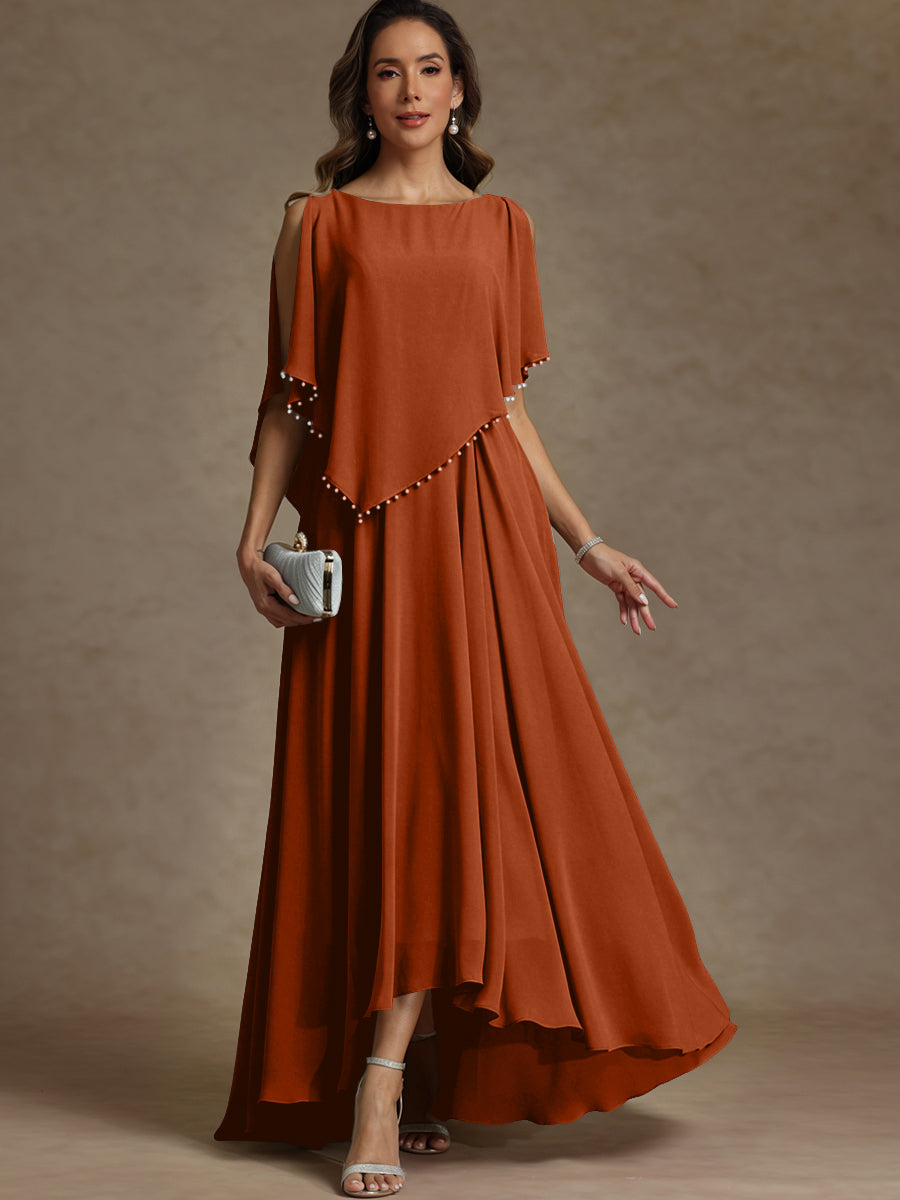 A-Line/Princess Asymmetrical Ankle-Length Mother of the Bride Dresses with Pockets