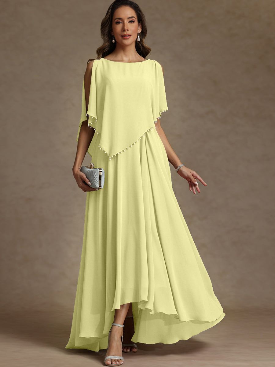 A-Line/Princess Asymmetrical Ankle-Length Mother of the Bride Dresses with Pockets