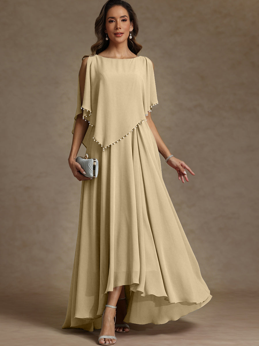 A-Line/Princess Asymmetrical Ankle-Length Mother of the Bride Dresses with Pockets