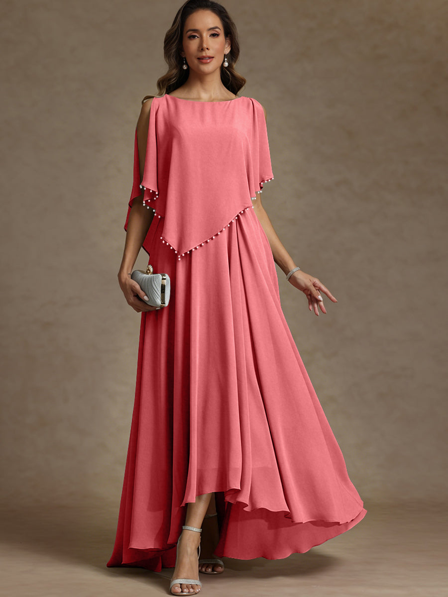 A-Line/Princess Asymmetrical Ankle-Length Mother of the Bride Dresses with Pockets