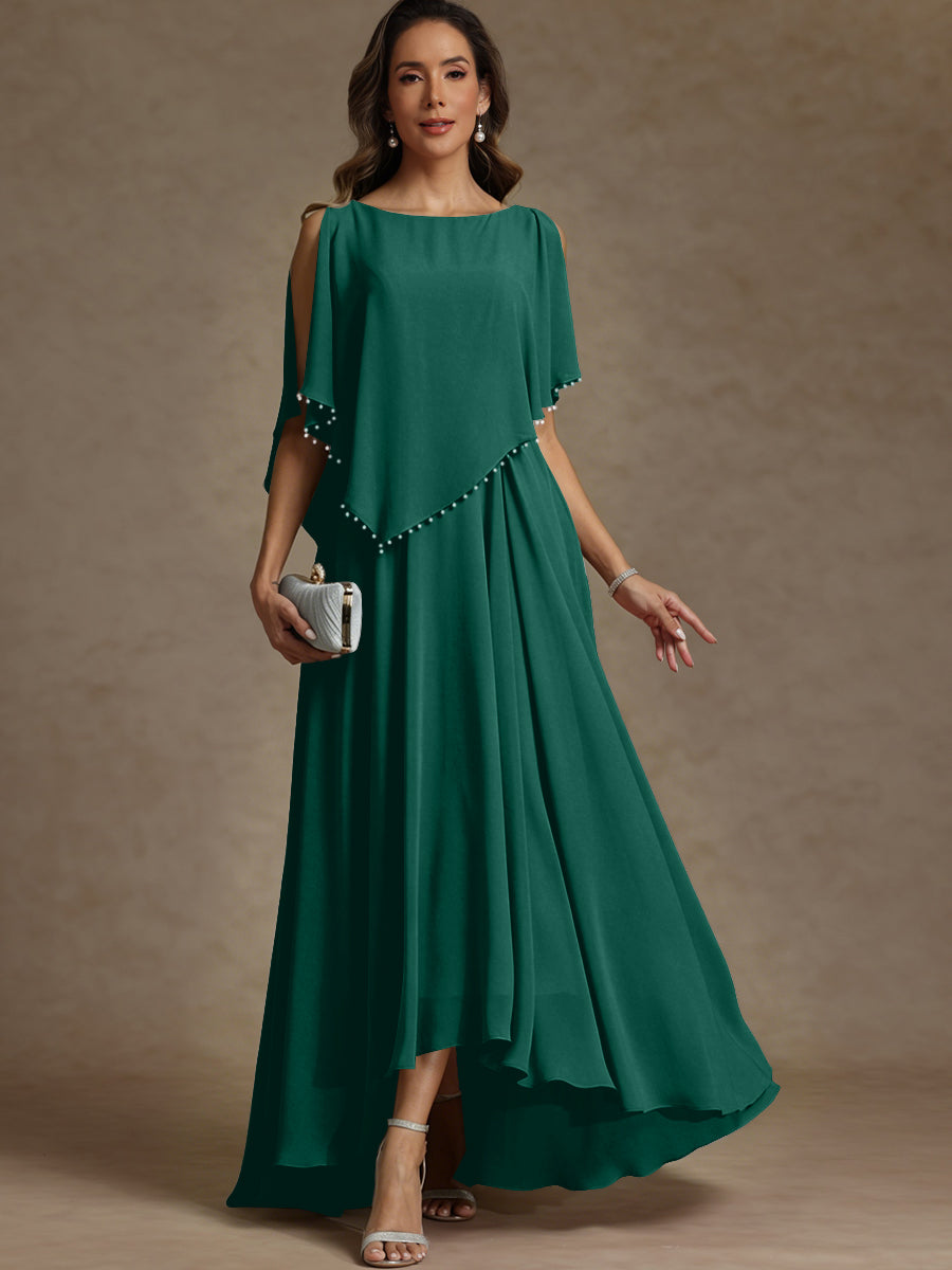 A-Line/Princess Asymmetrical Ankle-Length Mother of the Bride Dresses with Pockets