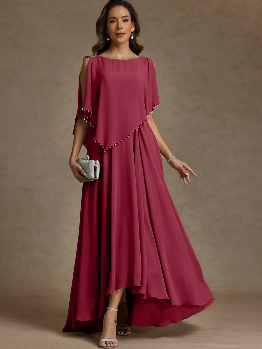 A-Line/Princess Asymmetrical Ankle-Length Mother of the Bride Dresses with Pockets
