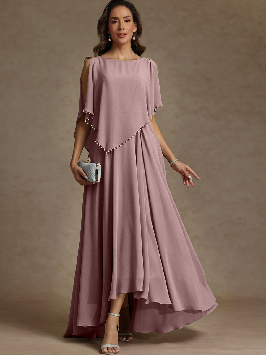 A-Line/Princess Asymmetrical Ankle-Length Mother of the Bride Dresses with Pockets