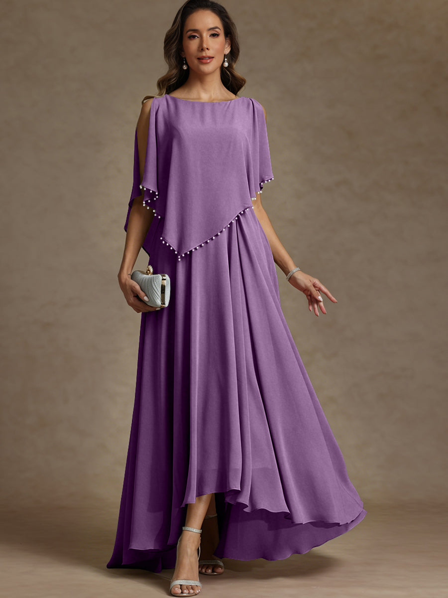 A-Line/Princess Asymmetrical Ankle-Length Mother of the Bride Dresses with Pockets