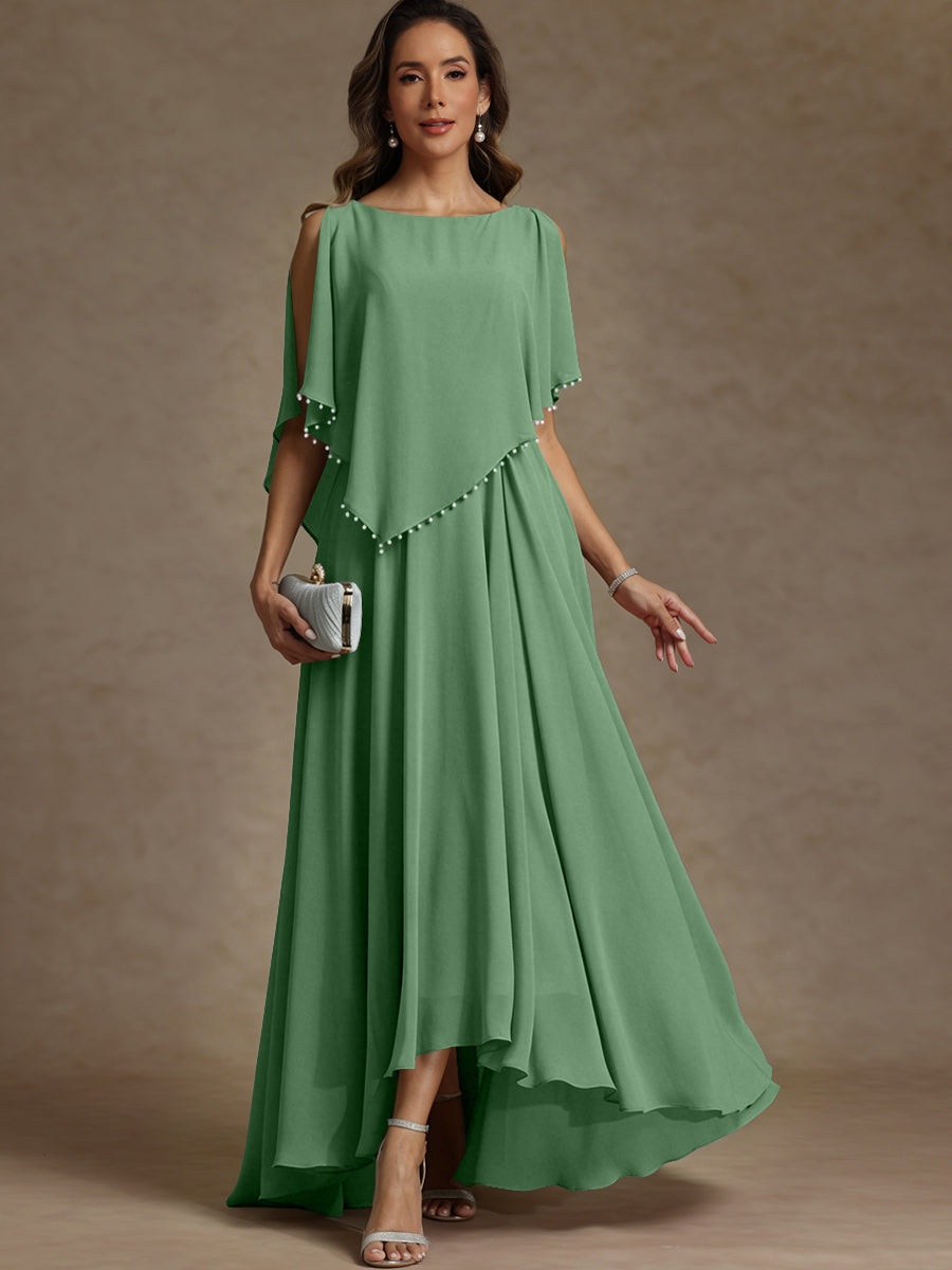 A-Line/Princess Asymmetrical Ankle-Length Mother of the Bride Dresses with Pockets