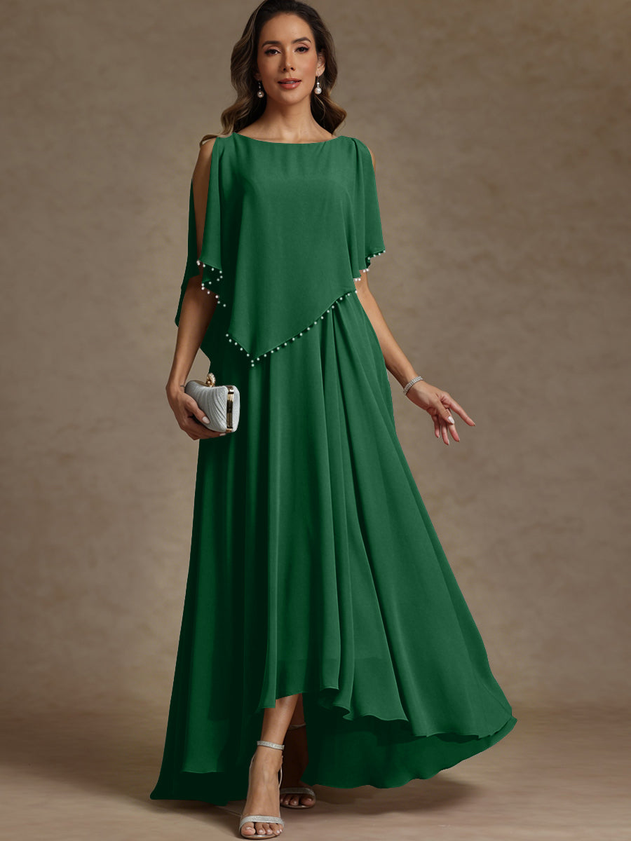 A-Line/Princess Asymmetrical Ankle-Length Mother of the Bride Dresses with Pockets