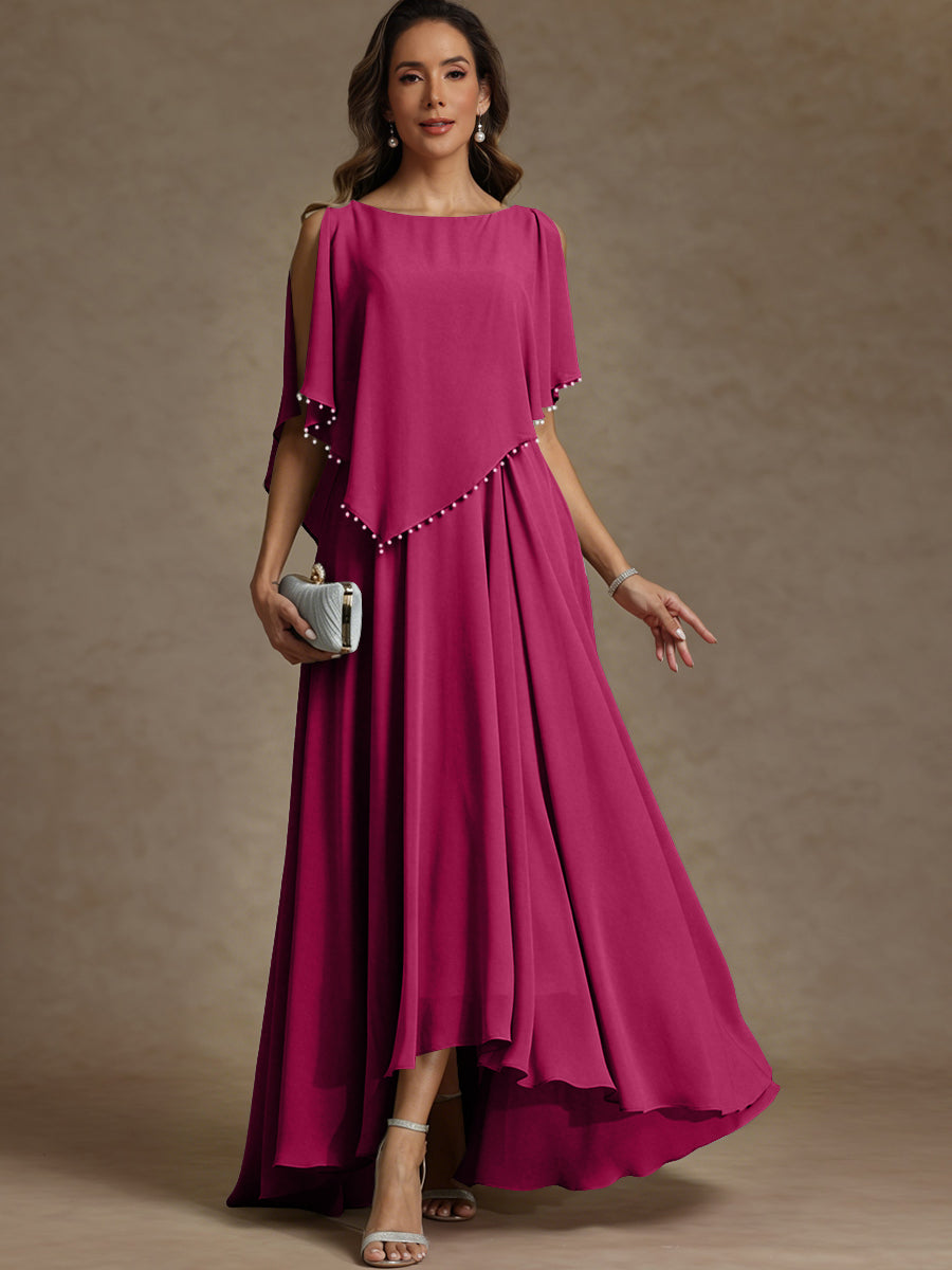A-Line/Princess Asymmetrical Ankle-Length Mother of the Bride Dresses with Pockets