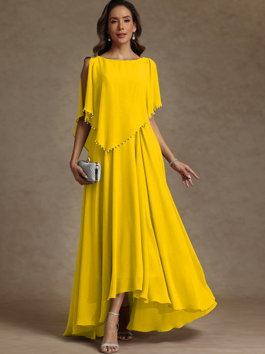 A-Line/Princess Asymmetrical Ankle-Length Mother of the Bride Dresses with Pockets