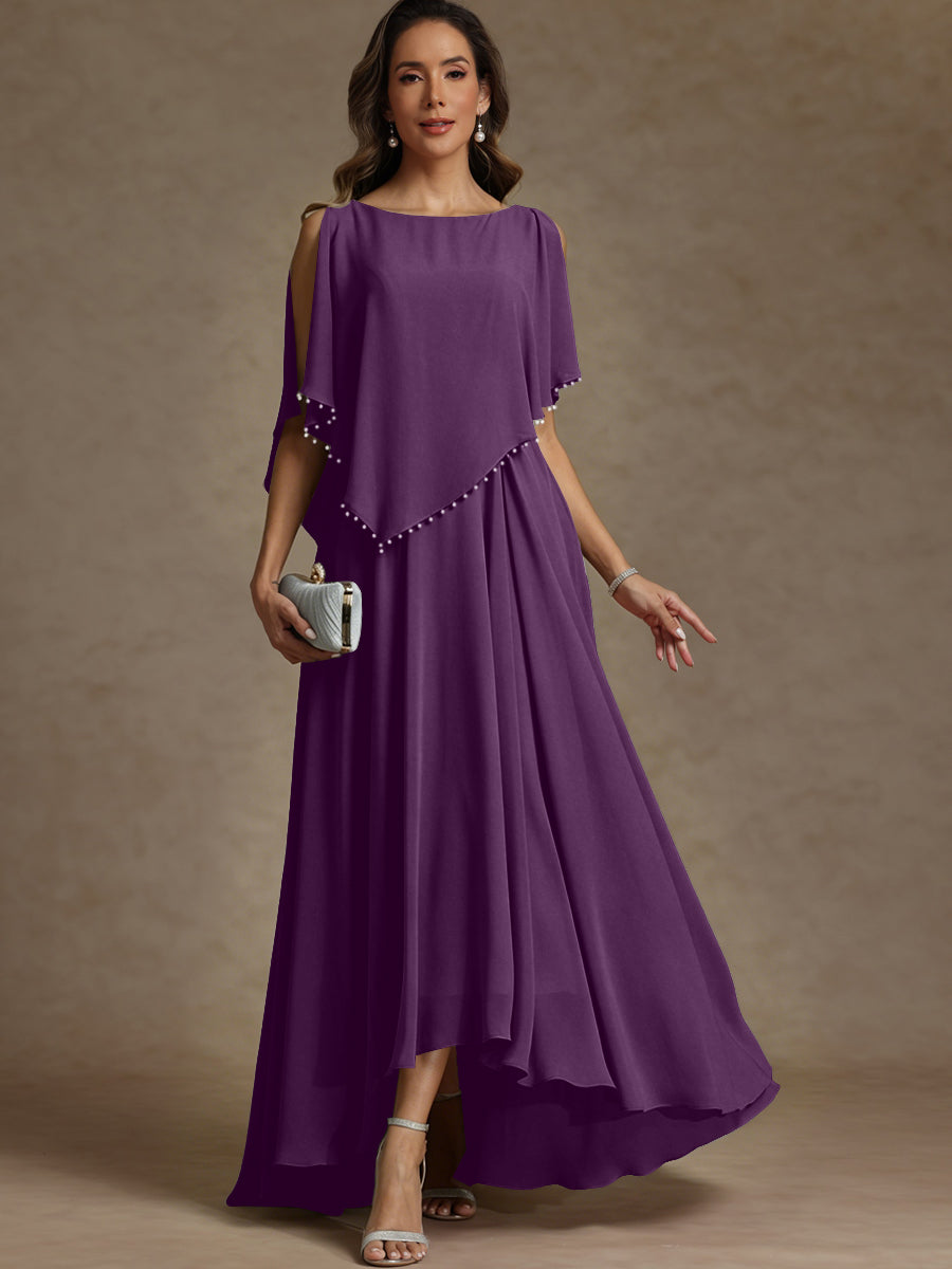 A-Line/Princess Asymmetrical Ankle-Length Mother of the Bride Dresses with Pockets