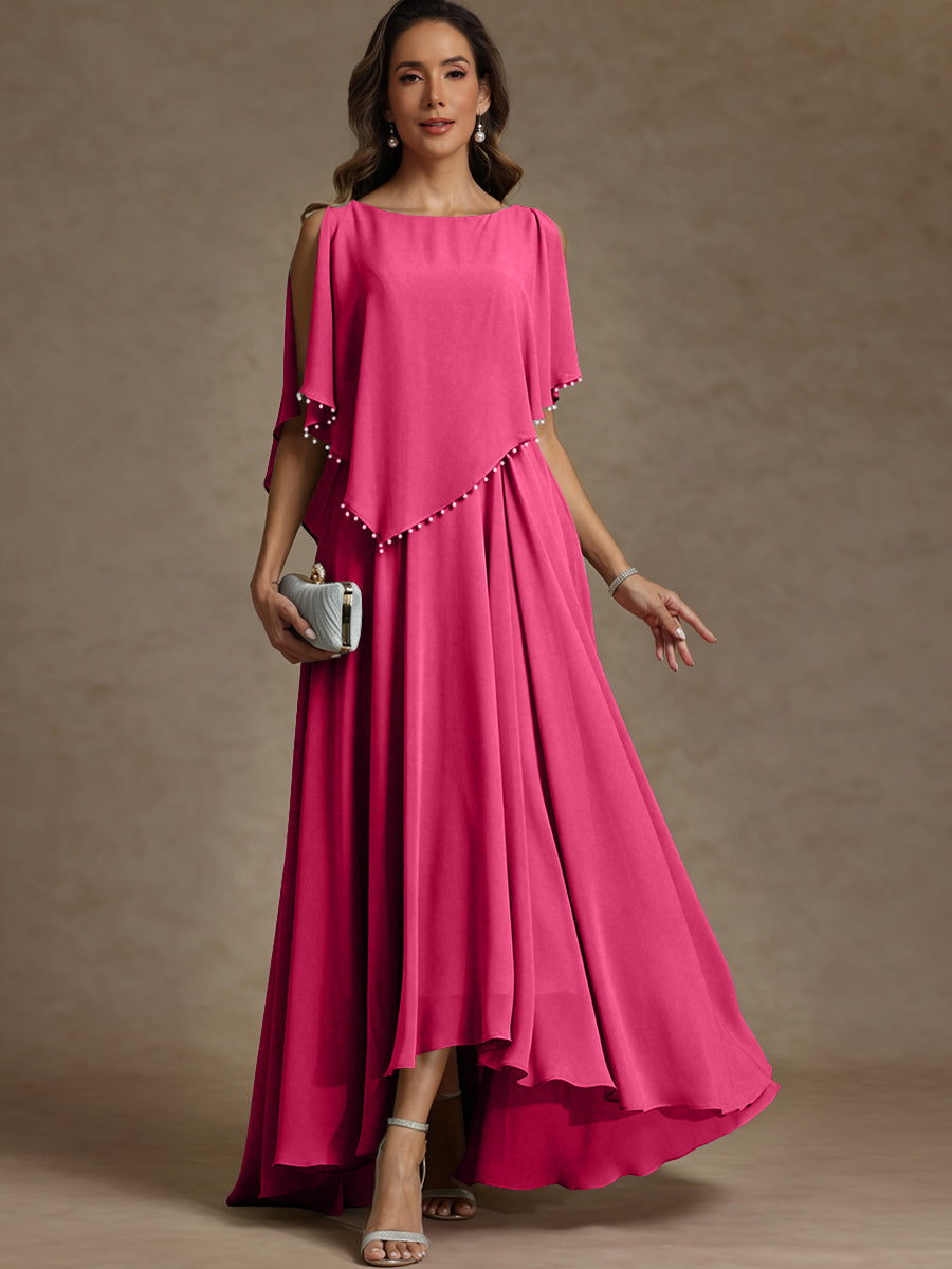 A-Line/Princess Asymmetrical Ankle-Length Mother of the Bride Dresses with Pockets
