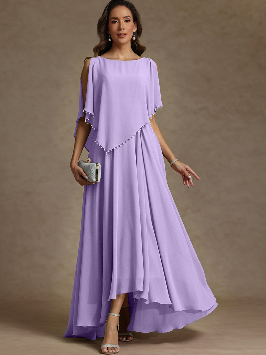 A-Line/Princess Asymmetrical Ankle-Length Mother of the Bride Dresses with Pockets