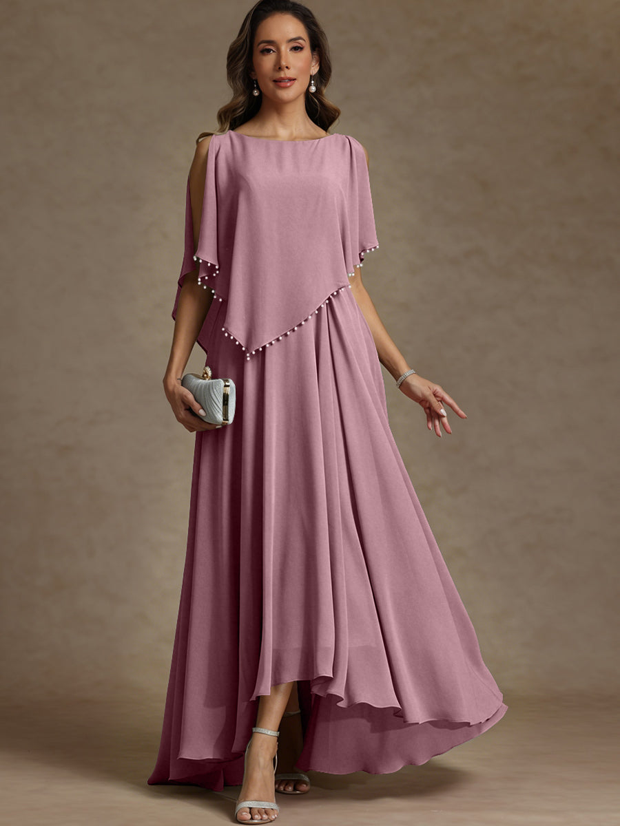 A-Line/Princess Asymmetrical Ankle-Length Mother of the Bride Dresses with Pockets