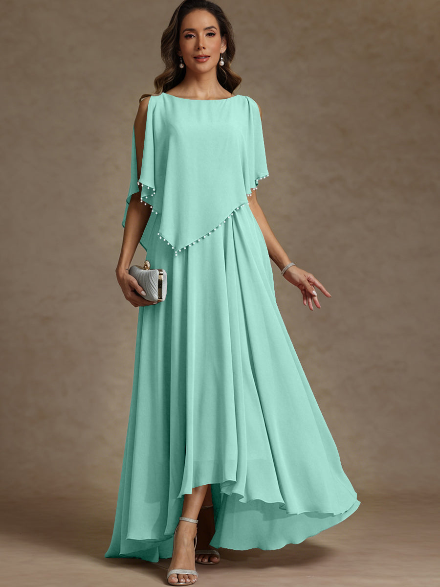 A-Line/Princess Asymmetrical Ankle-Length Mother of the Bride Dresses with Pockets