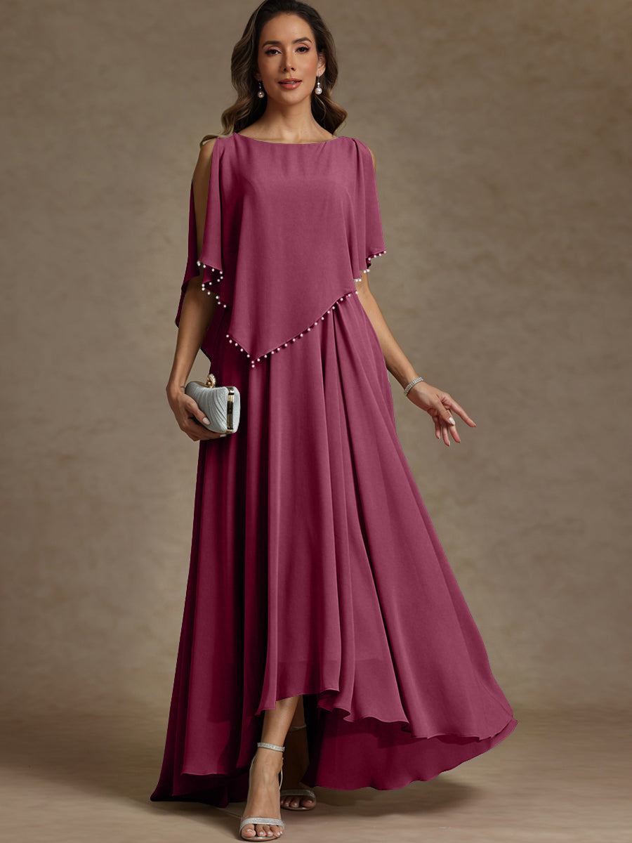 A-Line/Princess Asymmetrical Ankle-Length Mother of the Bride Dresses with Pockets