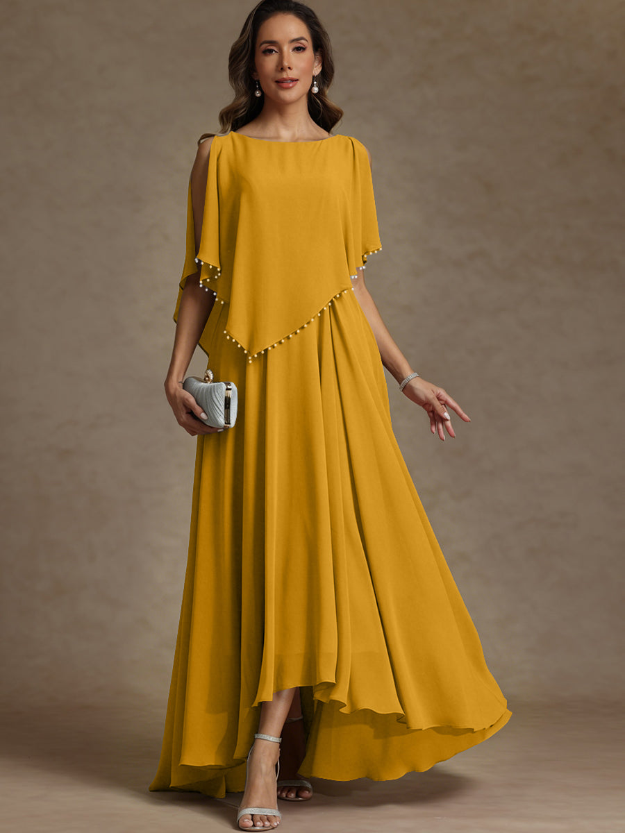 A-Line/Princess Asymmetrical Ankle-Length Mother of the Bride Dresses with Pockets