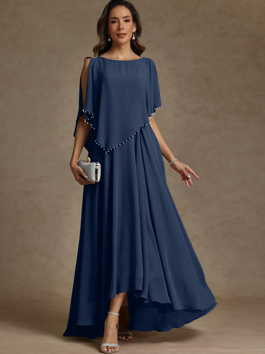 A-Line/Princess Asymmetrical Ankle-Length Mother of the Bride Dresses with Pockets