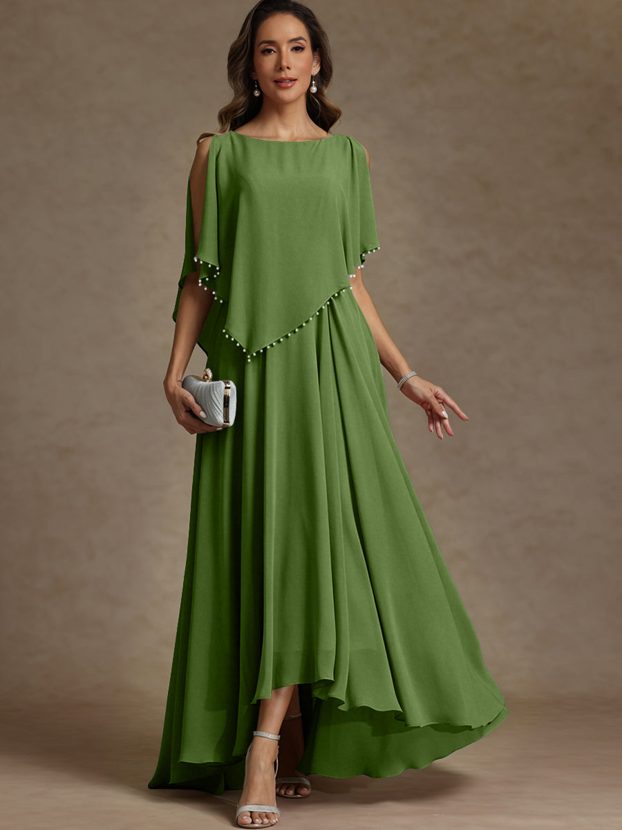 A-Line/Princess Asymmetrical Ankle-Length Mother of the Bride Dresses with Pockets