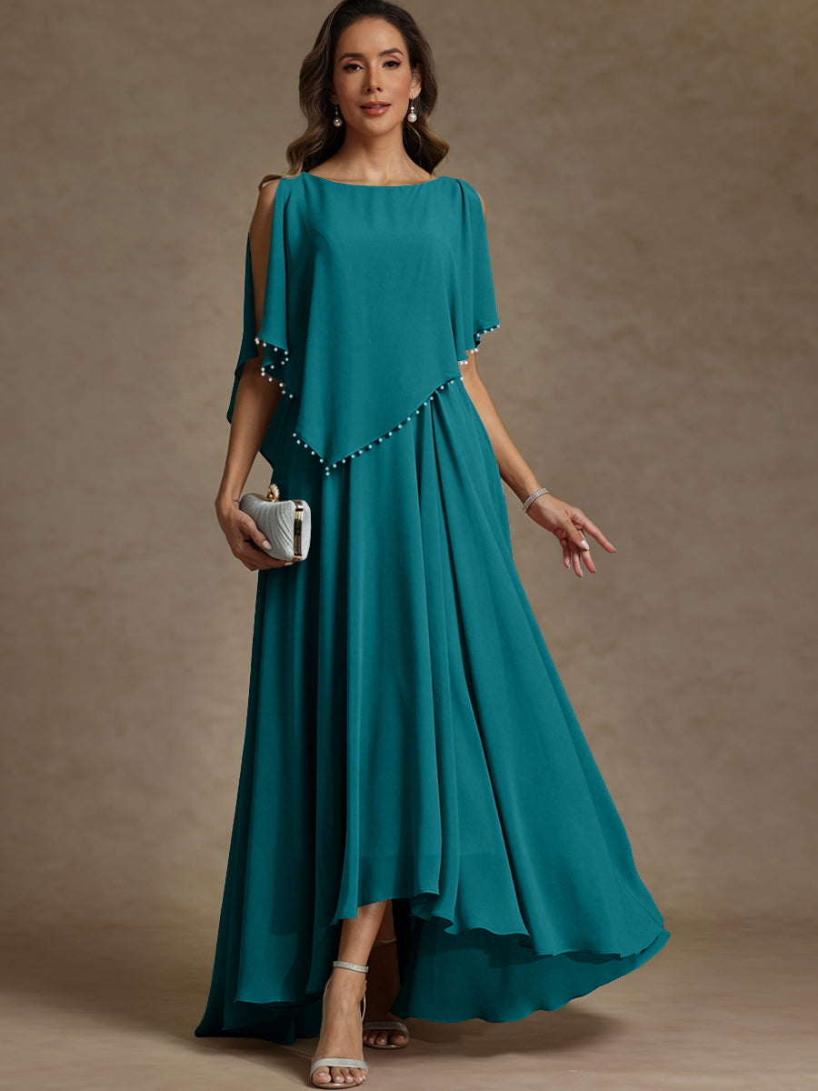 A-Line/Princess Asymmetrical Ankle-Length Mother of the Bride Dresses with Pockets