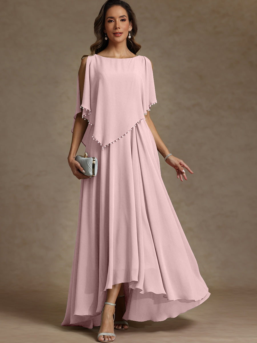 A-Line/Princess Asymmetrical Ankle-Length Mother of the Bride Dresses with Pockets