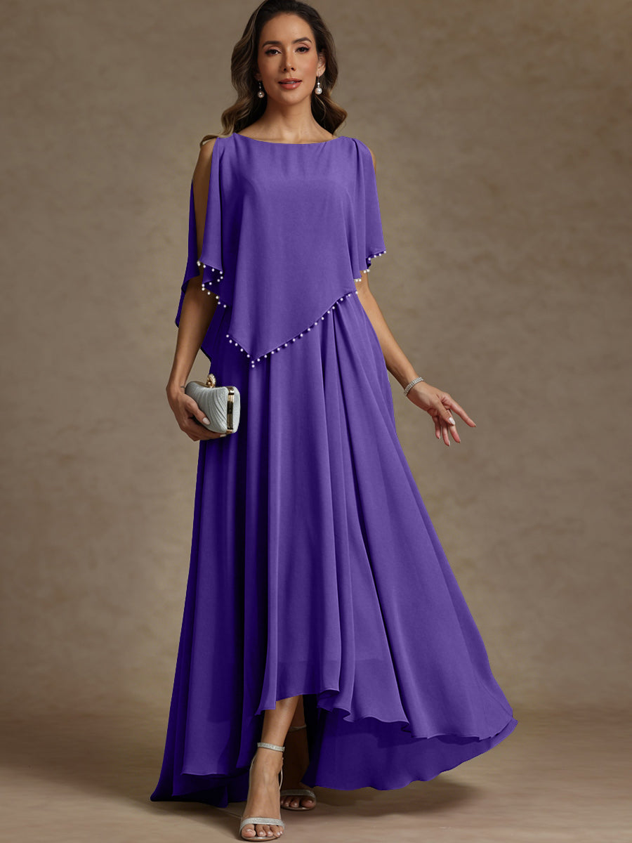 A-Line/Princess Asymmetrical Ankle-Length Mother of the Bride Dresses with Pockets
