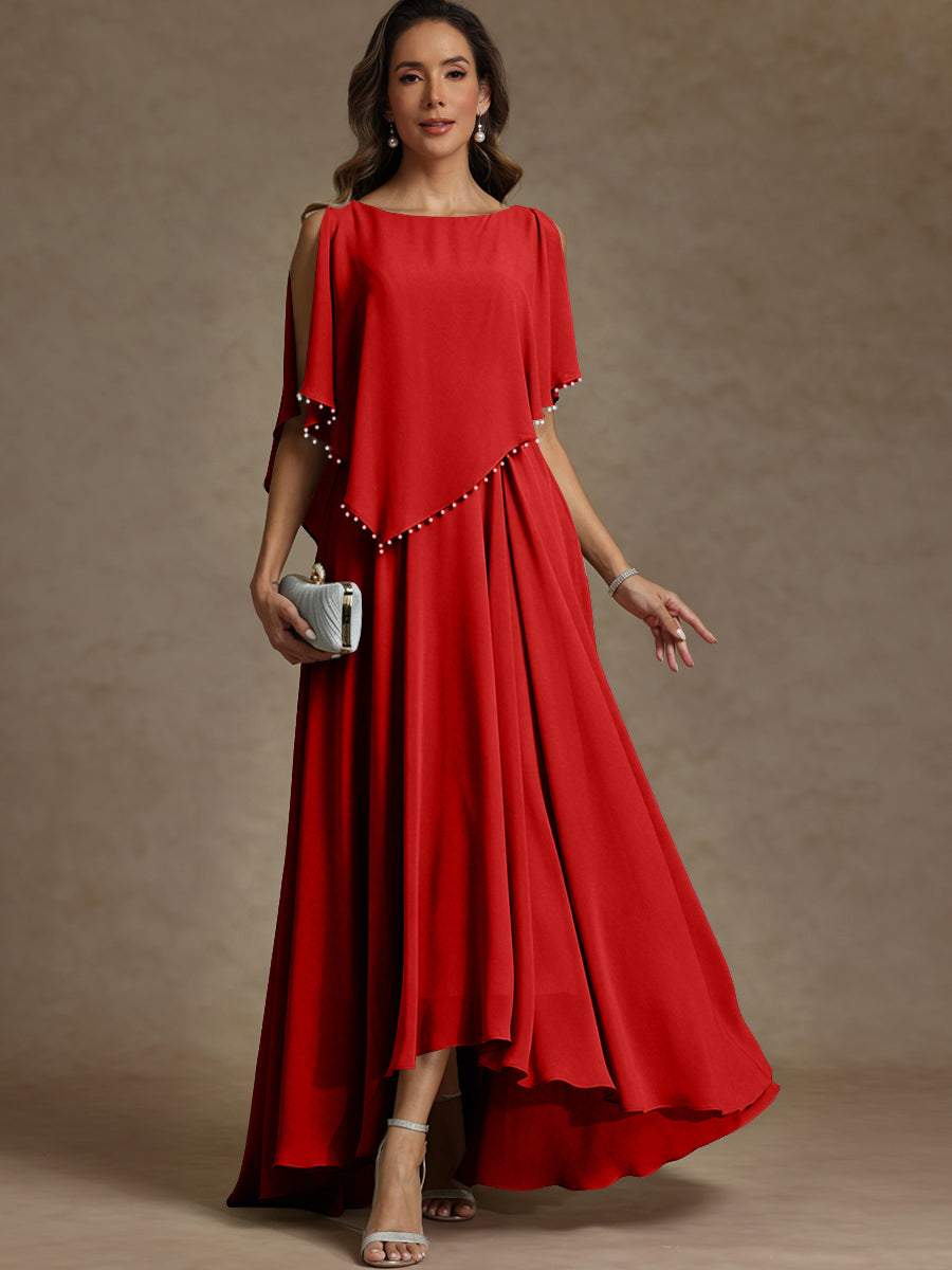 A-Line/Princess Asymmetrical Ankle-Length Mother of the Bride Dresses with Pockets