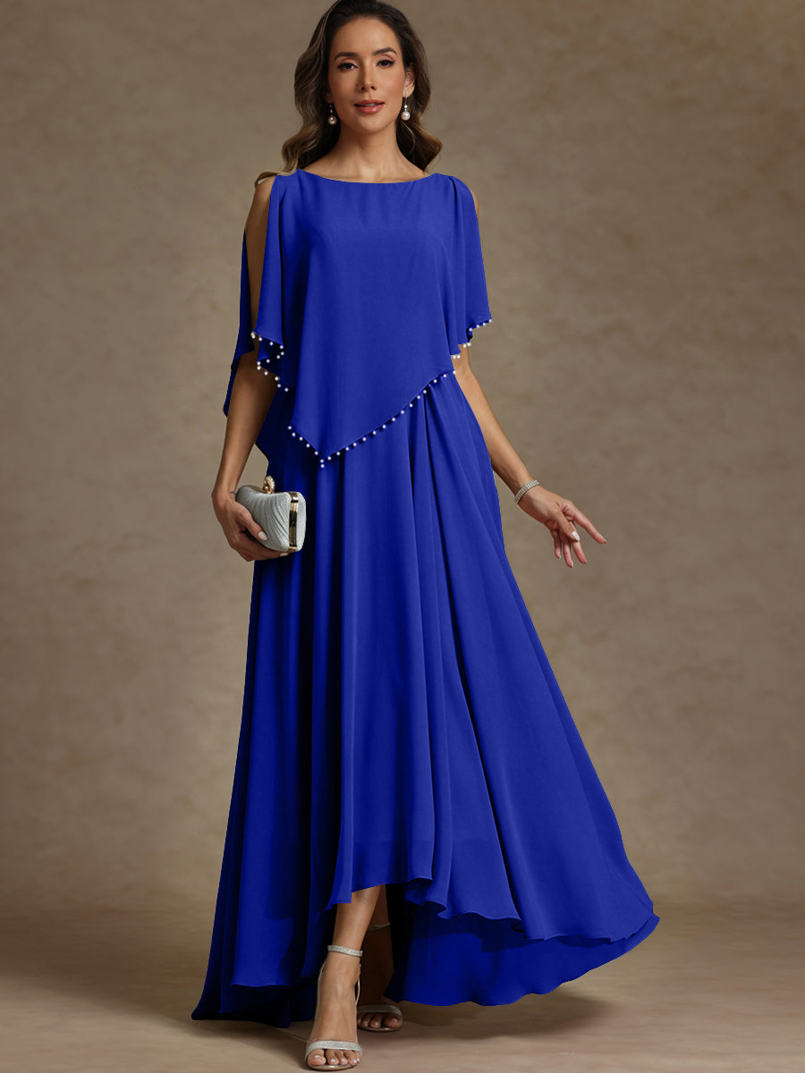 A-Line/Princess Asymmetrical Ankle-Length Mother of the Bride Dresses with Pockets