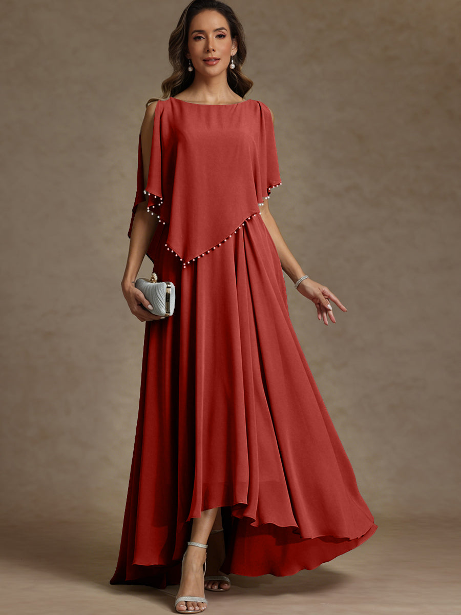 A-Line/Princess Asymmetrical Ankle-Length Mother of the Bride Dresses with Pockets