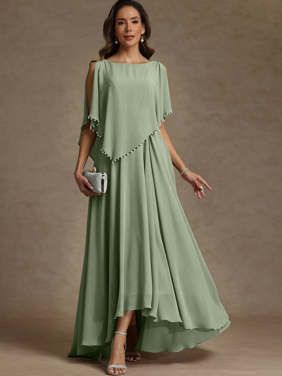 A-Line/Princess Asymmetrical Ankle-Length Mother of the Bride Dresses with Pockets