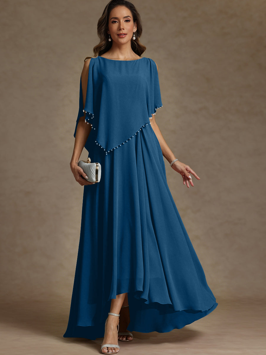 A-Line/Princess Asymmetrical Ankle-Length Mother of the Bride Dresses with Pockets