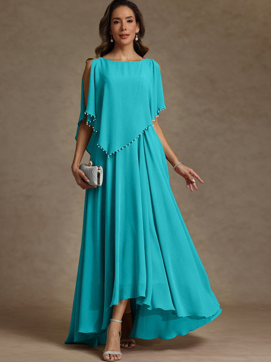 A-Line/Princess Asymmetrical Ankle-Length Mother of the Bride Dresses with Pockets