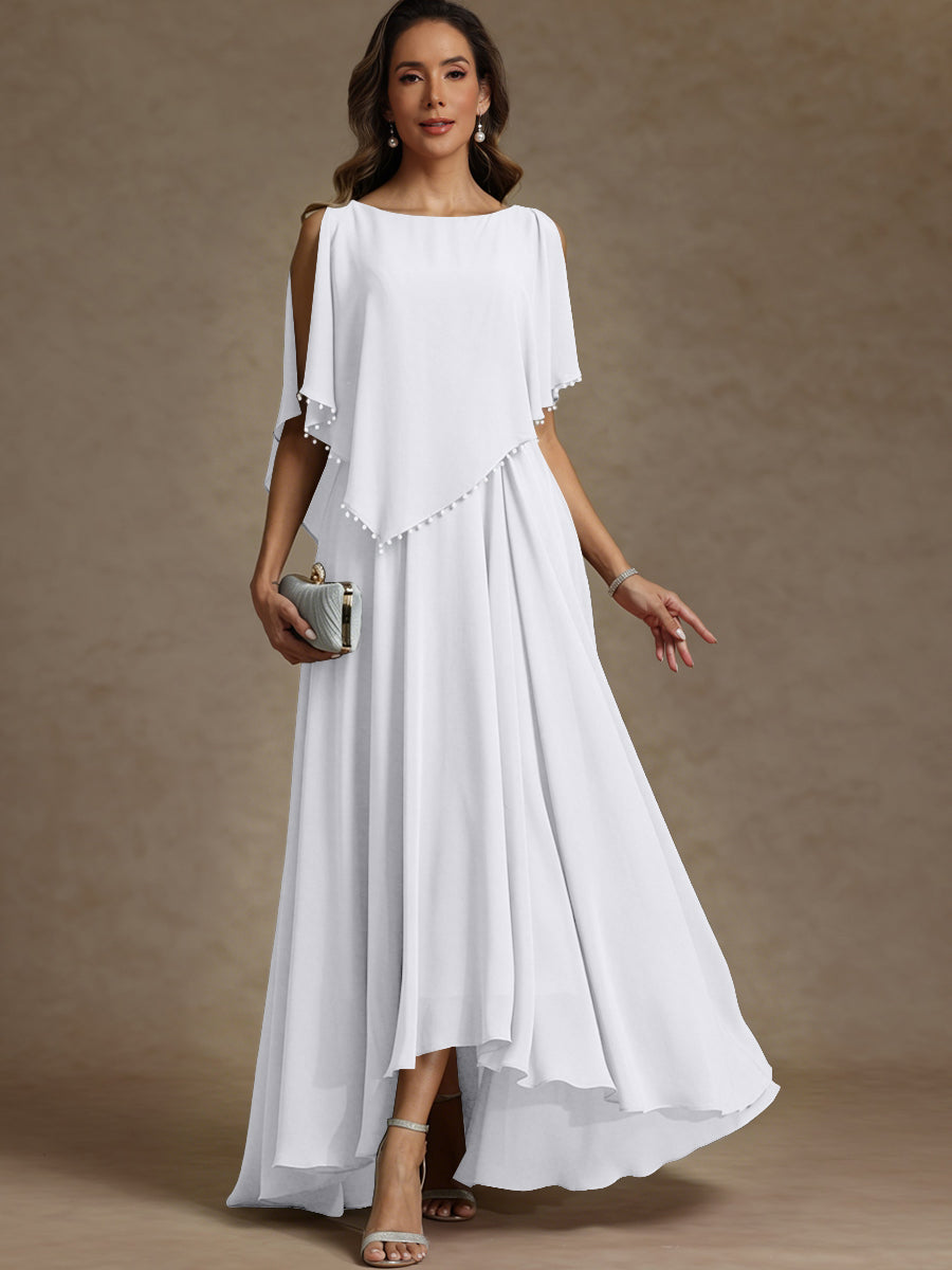 A-Line/Princess Asymmetrical Ankle-Length Mother of the Bride Dresses with Pockets