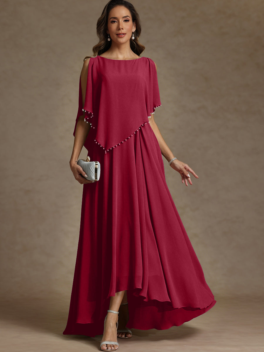 A-Line/Princess Asymmetrical Ankle-Length Mother of the Bride Dresses with Pockets