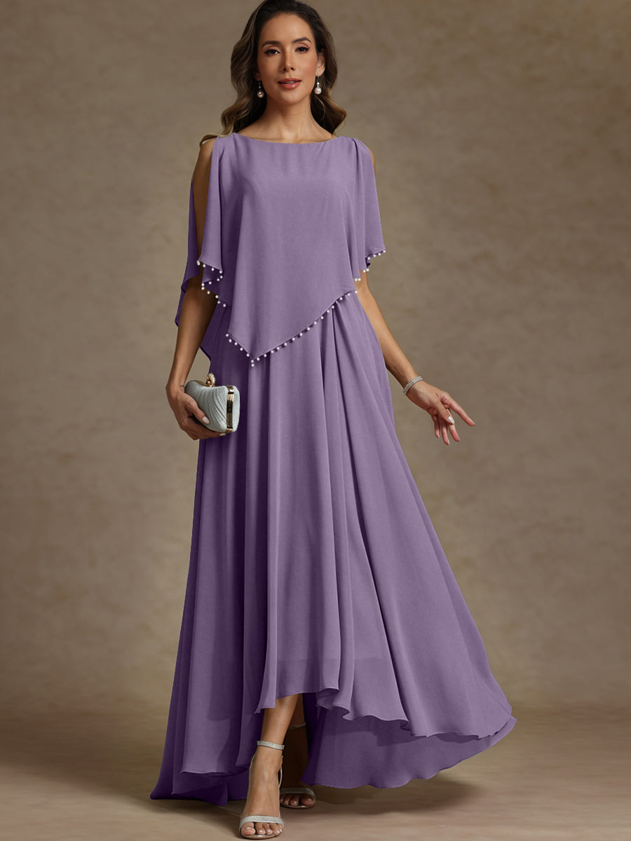 A-Line/Princess Asymmetrical Ankle-Length Mother of the Bride Dresses with Pockets