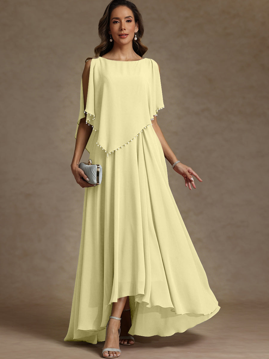 A-Line/Princess Asymmetrical Ankle-Length Mother of the Bride Dresses with Pockets
