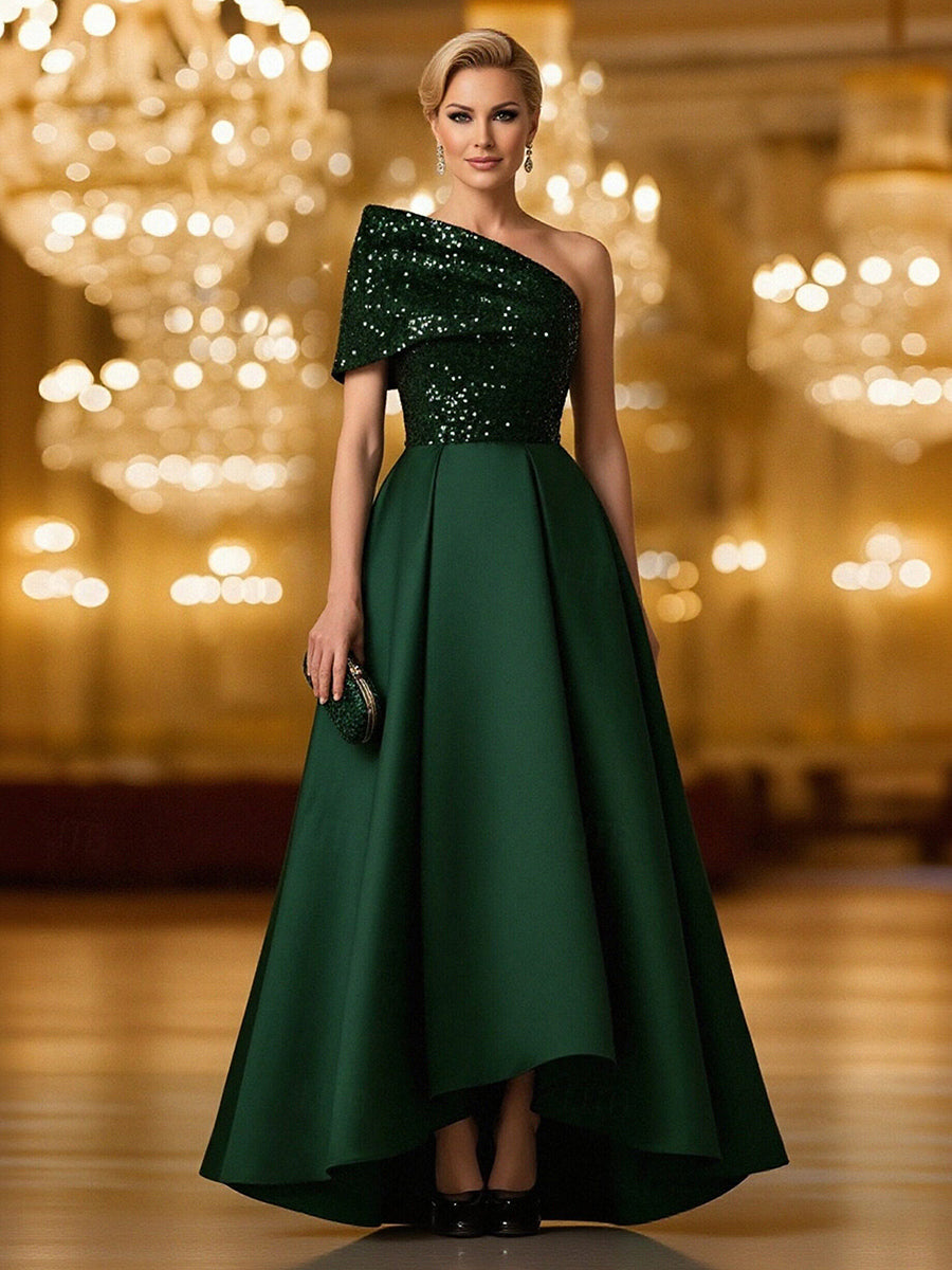 A-Line/Princess One-Shoulder Long Mixed Elegant Mother of the Bride Dresses